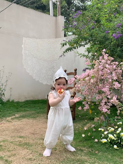 JE56｜(73-100cm) 刺繡花邊連身衣7