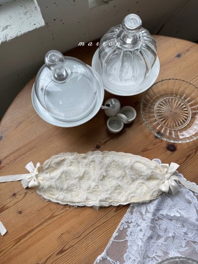 Marron 53｜(3m-18m) 宮廷蕾絲羽毛髮帶6