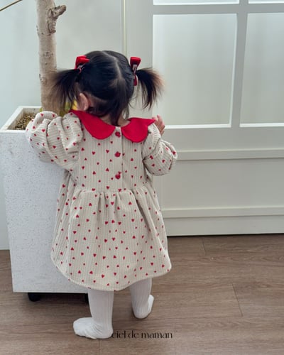 Cieldemaman18｜(3M~15M)  愛心翻領連身裙10