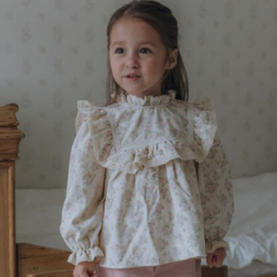 ROA16｜(80cm-120cm) 2色復古碎花長袖上衣22