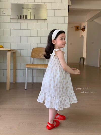 JE20｜(66-120cm) 無袖抓皺碎花包屁衣/洋裝3