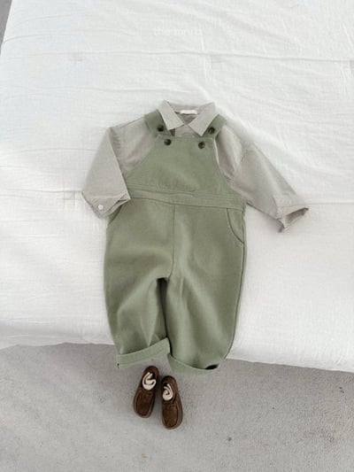 MiniRobe53｜(70-110) 簡約吊帶直筒褲13