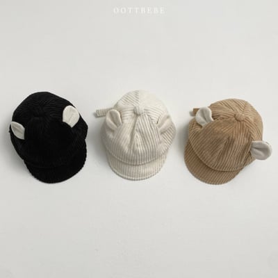Oottbebe46｜(1-3y  Free)  燈芯絨熊耳鴨舌帽1