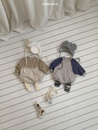 Bebe holic58｜(3m-18m) 撞色口袋包屁衣7