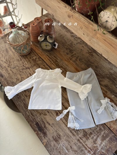 Marron19｜(1y-6y) 蝴蝶結蕾絲開岔長褲16