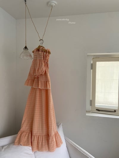 Anne Shirley24｜(3m-22m) 2色格紋抓皺包屁衣19