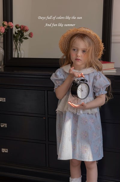 M-KIDS12｜(65-115cm) 歐式碎花滾邊洋裝13