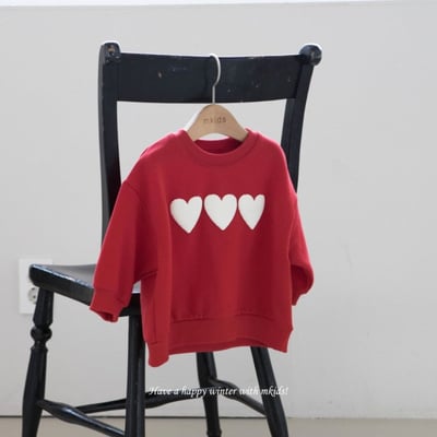 M-KIDS42｜(65-115cm) 2色愛心印花休閒上衣2