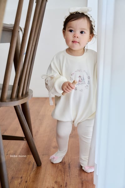 bebe nine15 (65cm-75cm) 2色蕾絲緞帶小兔連身衣10