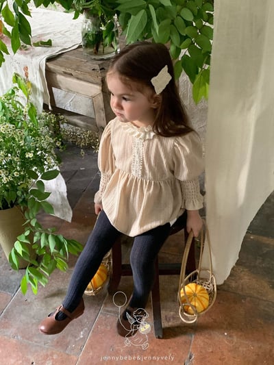 JE585｜(66-90cm) 蕾絲花邊領泡泡袖包屁衣23