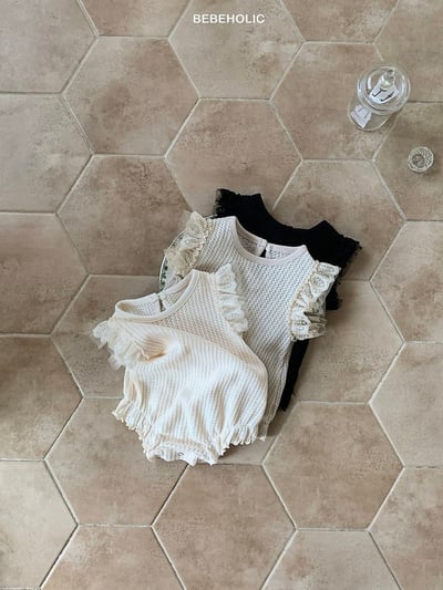 Bebe holic28｜(3m-18m) 透氣蕾絲無袖連身服4