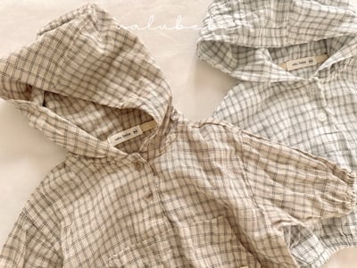 Valubebe 09｜(65-90cm) 格子連帽口袋衣5