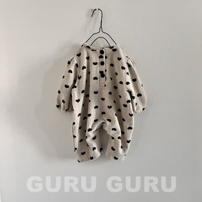 GURU GURU26｜(6m-24m) 2色愛心/波點燈芯絨連身衣1