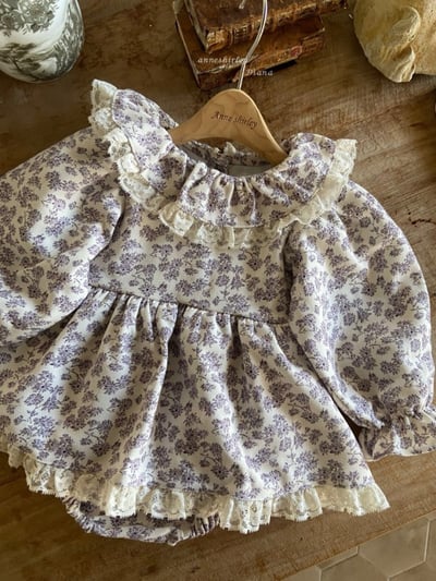 Anne Shirley06｜(3m-22m) 2色蕾絲花邊領包屁洋裝5