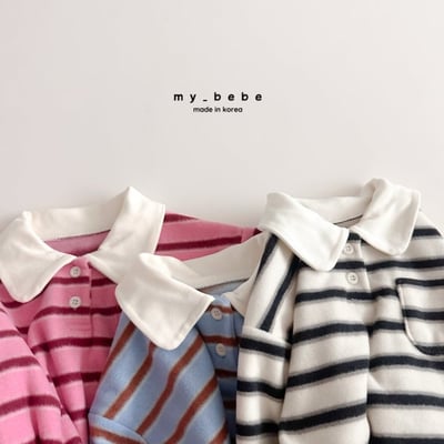 my_bebe03｜(-12m-7y) 有領條紋上衣7