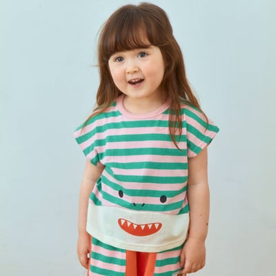 1st blue41｜(~93-118cm) 鯊魚條紋上衣1