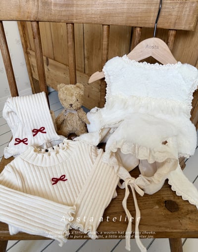 AOSTA08｜(6m-5y) 磨毛蝴蝶蕾絲緊身褲13