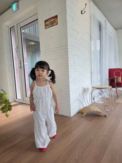 Color23｜(75-115cm) 細肩波點套裝5