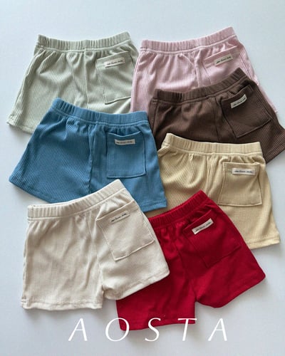 AOSTA08｜(6m-5y) 7色小標口袋短褲1