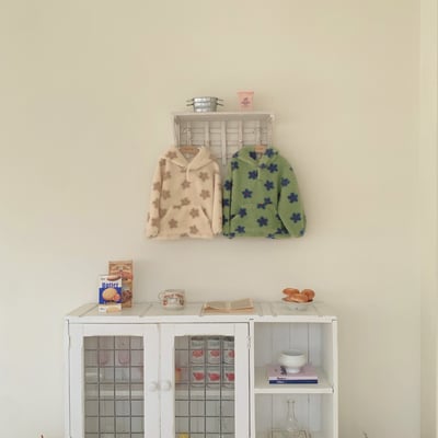 Fondue 20｜(75cm-110cm)  花花絨毛連帽上衣2