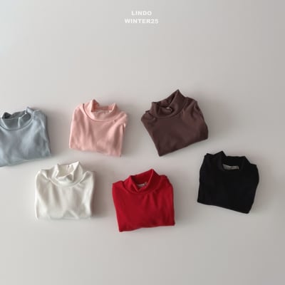 Lindo49｜(80cm-125cm) 高領素面上衣2