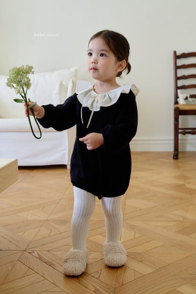 bebe nine58 (55cm-85cm) 3色翻領磨毛包屁衣3