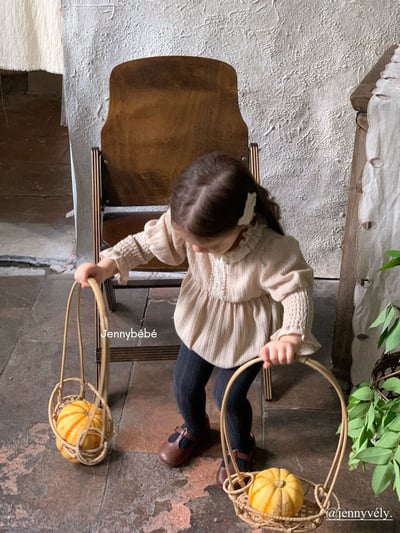 JE585｜(66-90cm) 蕾絲花邊領泡泡袖包屁衣12