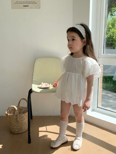 JE36｜(66-90cm) 泡泡袖花邊包屁衣13