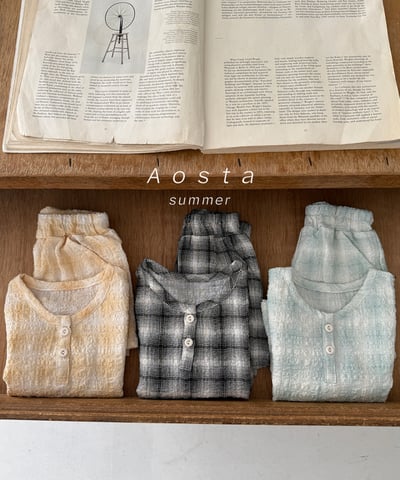 AOSTA01｜(6m-5y) 2色無袖格子襯衫4