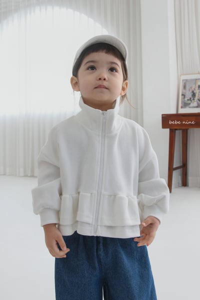 bebe nine30  (65-115) 3色立領蛋糕裙襬拉鍊外套1