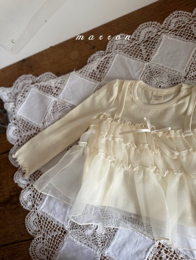 Marron07｜(1y-6y) 兩件式荷葉薄紗上衣4