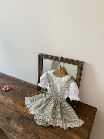 Anne Shirley11｜(1y-5y) 1色蕾絲荷葉露背綁帶上衣3