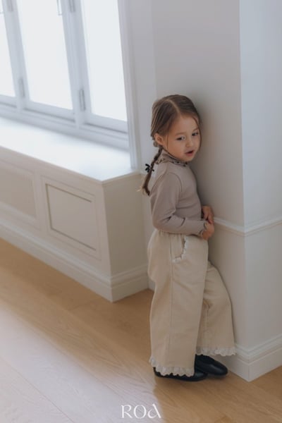 ROA24｜(80cm-120cm) 3色荷葉滾邊高領素色上衣18