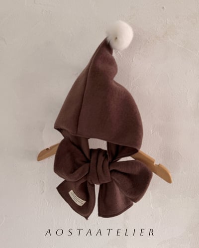 AOSTA66｜(6m-5y) 毛球連帽圍巾6