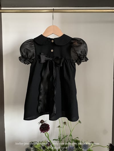 JE21｜(66-120cm) 赫本風網紗袖蝴蝶結包屁衣/洋裝18