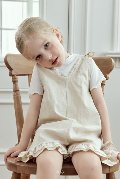 ROA14｜(6m-18m) 2色蕾絲滾邊無袖連身褲14