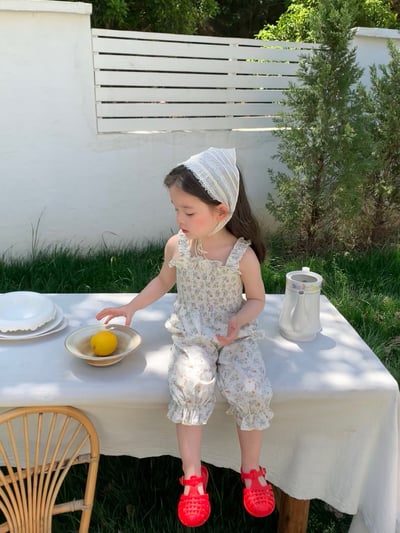 JE51｜(73-120cm) 碎花吊帶連身褲12