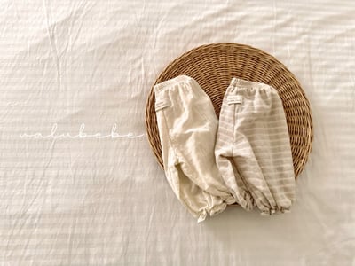 Valubebe18｜(65-90) 條紋縮口棉褲15