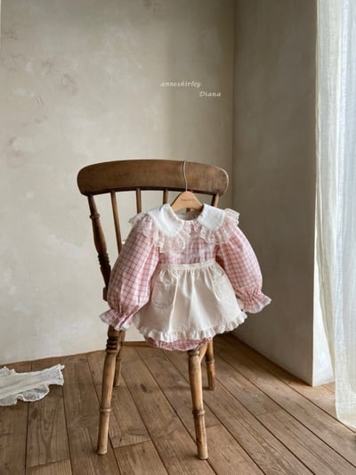 Anne Shirley01｜(3m-22m) 2色格紋蕾絲包屁洋裝17