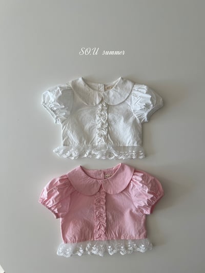 SO.U11｜(6m-4y) 蕾絲滾邊短版上衣1