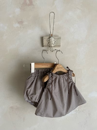 Anne Shirley40｜(1y-5y) 1色格紋緞帶無袖套裝1