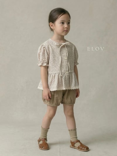 Mon petit16｜(73-118cm) 碎花裙擺公主袖襯衫9