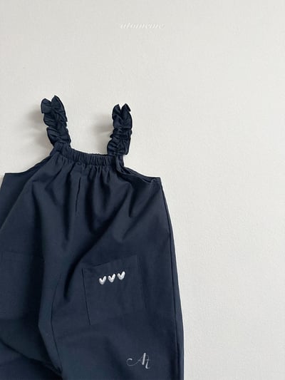 Atomeme03｜(70-110) 荷葉肩愛心口袋連身褲3