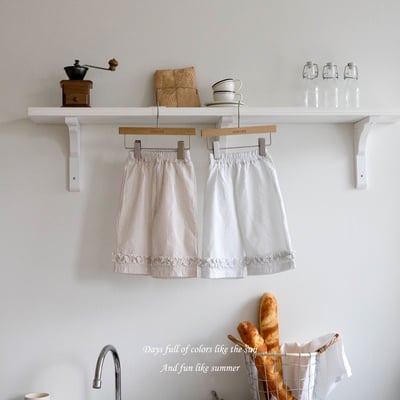 M-KIDS23｜(65-115cm) 條紋滾邊直筒長褲1