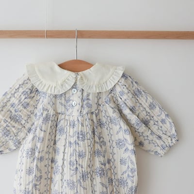 LEMONADE19｜(55cm-85cm) 2色翻領碎花包屁衣21