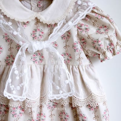 M-KIDS12｜(65-115cm) 歐式碎花滾邊洋裝17