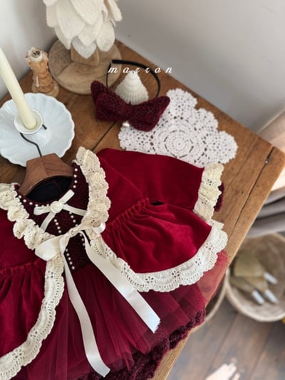 Marron 67｜(1y-6y) 聖誕紅開襟綁帶外套8