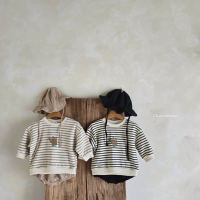 Choucream01｜(6m-18m) 羽球小熊條紋上衣10