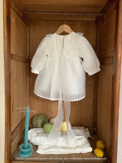 JE599｜(66cm-120cm) 玫瑰花白紗連身裙/包屁衣14