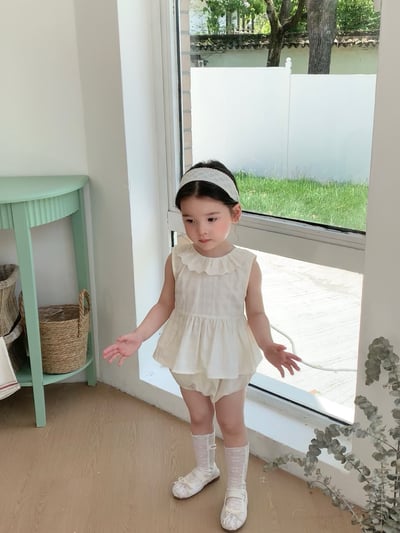 JE50｜(66-100cm) 無印花邊包屁衣/套裝11